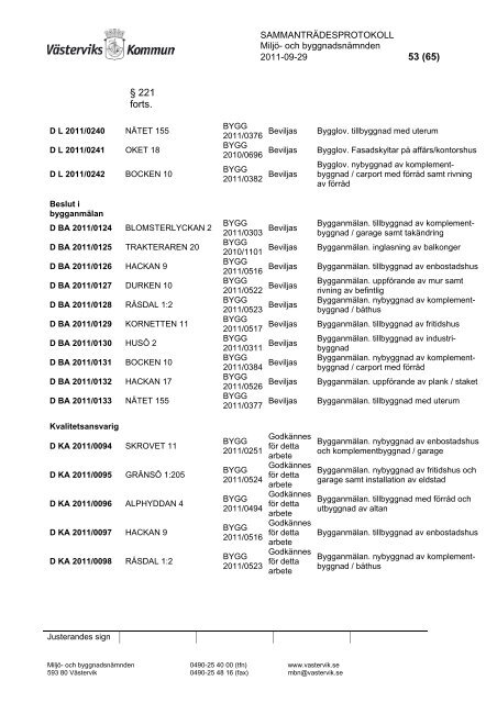 Protokoll september (pdf) - Västerviks kommun