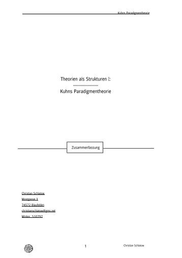 Kuhns Paradigmentheorie - dramma.de