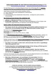 Informationsblatt für die Führerscheinuntersuchung §8 FSG