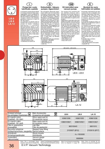 D.V.P. Vacuum Technology E GB D I LB.6 LB.8 LA.12 - Applied ...