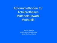 Abformmethoden für Totalprothesen Materialauswahl Methodik