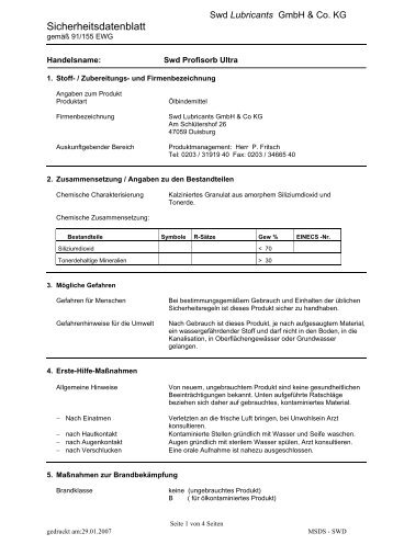 Sicherheitsdatenblatt - Korb Schmierstoffe