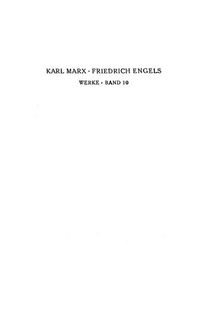 KARL MARX • FRIEDRICH ENGELS WERKE•BAND 10 - KPD/ML