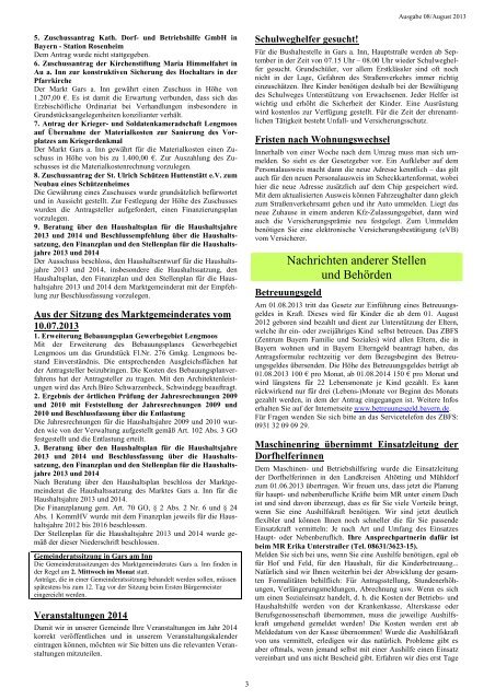 Garser Infoblatt 08-2013 - Gars a. Inn