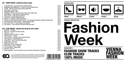 VIENNA FASHION WEEK CD VOL 01 MAGAZINE