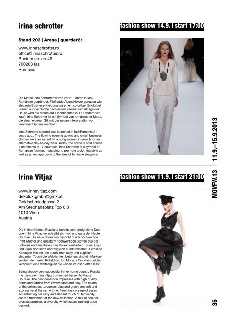 MQ VIENNA FASHION WEEK.13 MAGAZINE