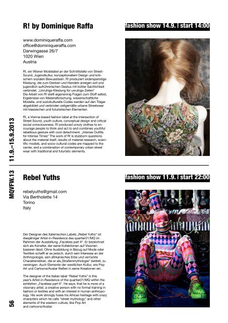 MQ VIENNA FASHION WEEK.13 MAGAZINE