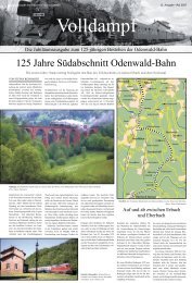 125 Jahre Südabschnitt Odenwald-Bahn - OREG