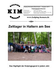 Zeltlager in Haltern am See - Kolpingsfamilie Hennen