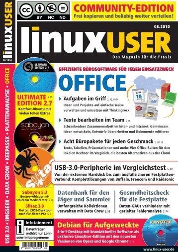 Ausgabe 08/2010 jetzt herunterladen - Linux User