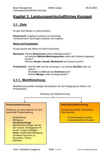 Kapitel 3: Leistungswirtschaftliches Konzept