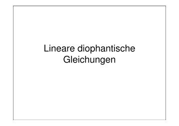 Lineare diophantische Gleichungen - Schelthoff.fh-aachen.de