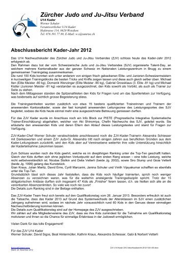 ZJV U14 Kader 2012 Abschlussbericht - Zürcher Judo & Ju-Jitsu ...