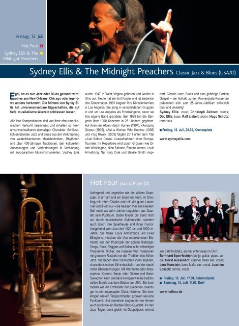 Infos zu den Konzerten 2013 (pdf) - Jazz Tage Lenk