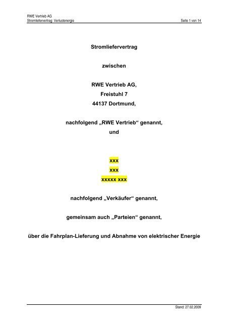 Rwe Vertrieb Swb Energienetze Gmbh