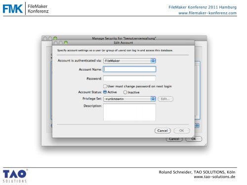 Kontenverwaltung mit FileMaker Pro by TAO Solutions - Roland ...