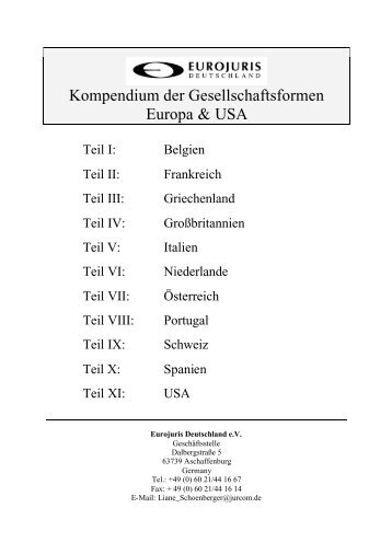 Kompendium der Gesellschaftsformen - MCNeubert lawblog