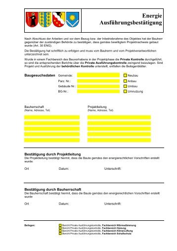 Ausführungskontrolle, Vollzugsformular des Kt ... - Gemeinde Glarus