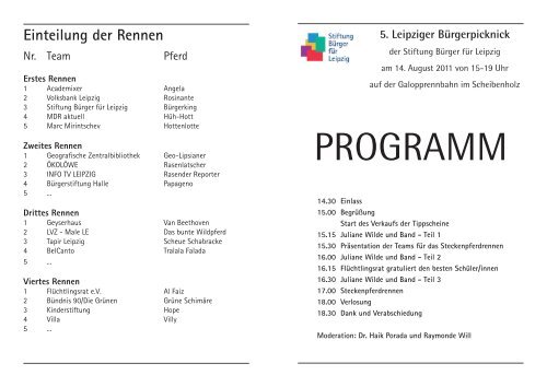 ProGrAmm - Stiftung Bürger für Leipzig