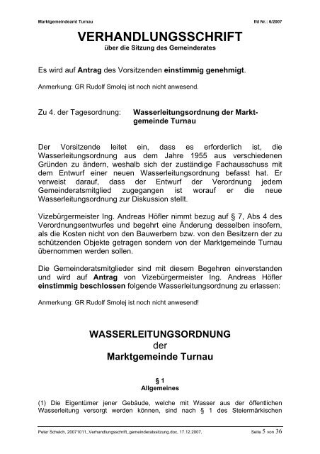 VERHANDLUNGSSCHRIFT - Turnau