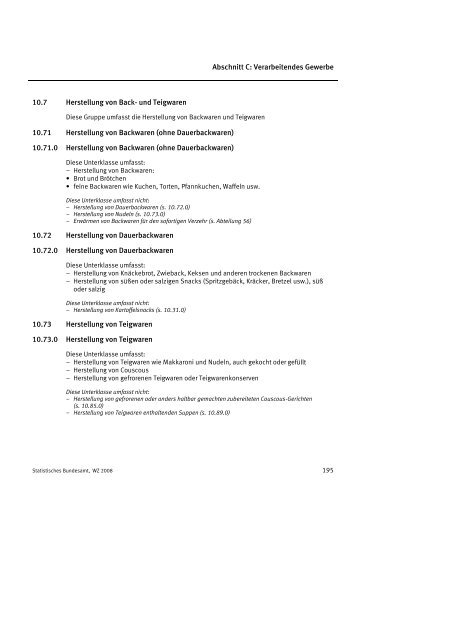 Klassifikation der Wirtschaftszweige 2008 (WZ 2008) - INVEP