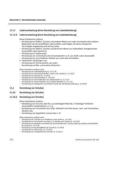 Klassifikation der Wirtschaftszweige 2008 (WZ 2008) - INVEP