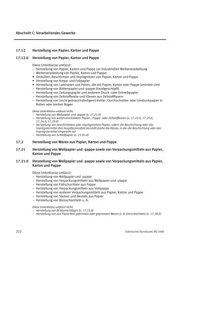 Klassifikation der Wirtschaftszweige 2008 (WZ 2008) - INVEP