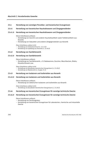 Klassifikation der Wirtschaftszweige 2008 (WZ 2008) - INVEP