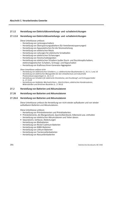 Klassifikation der Wirtschaftszweige 2008 (WZ 2008) - INVEP