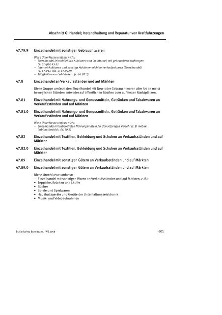 Klassifikation der Wirtschaftszweige 2008 (WZ 2008) - INVEP