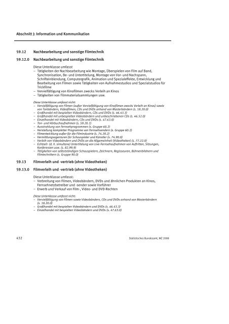 Klassifikation der Wirtschaftszweige 2008 (WZ 2008) - INVEP