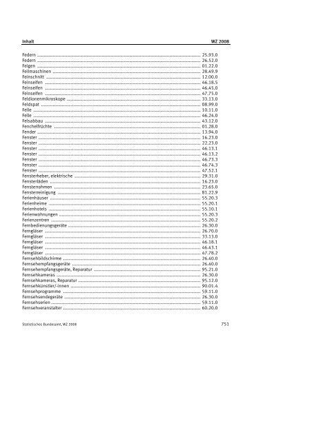 Klassifikation der Wirtschaftszweige 2008 (WZ 2008) - INVEP