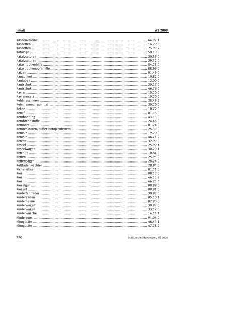 Klassifikation der Wirtschaftszweige 2008 (WZ 2008) - INVEP