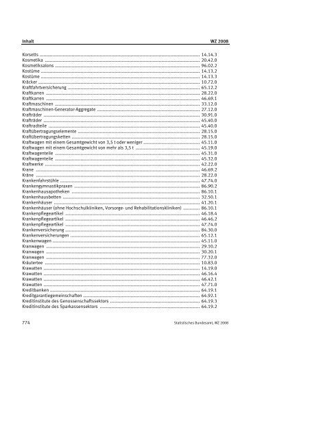 Klassifikation der Wirtschaftszweige 2008 (WZ 2008) - INVEP