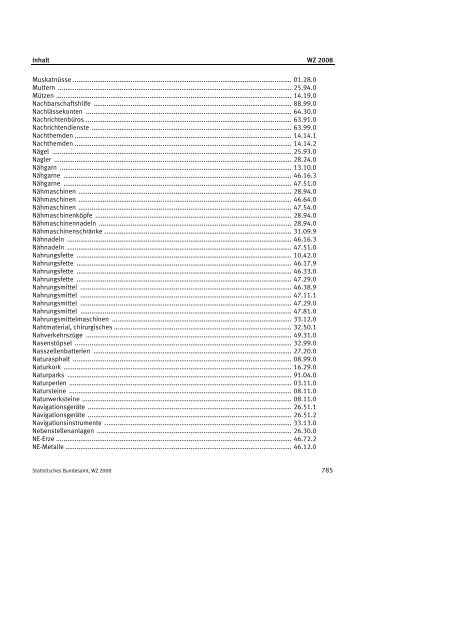 Klassifikation der Wirtschaftszweige 2008 (WZ 2008) - INVEP