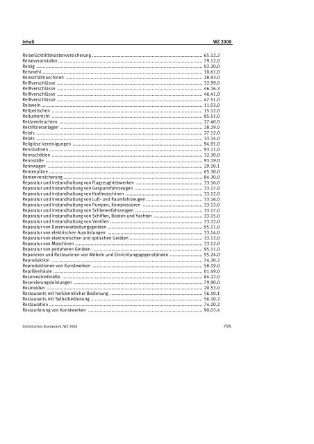 Klassifikation der Wirtschaftszweige 2008 (WZ 2008) - INVEP