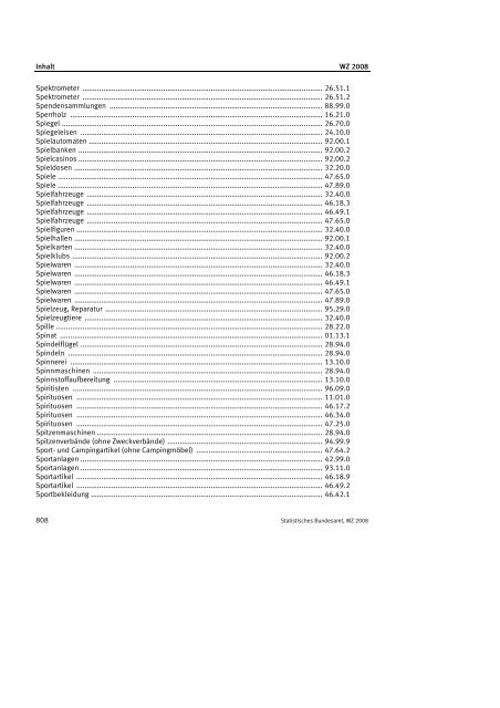 Klassifikation der Wirtschaftszweige 2008 (WZ 2008) - INVEP