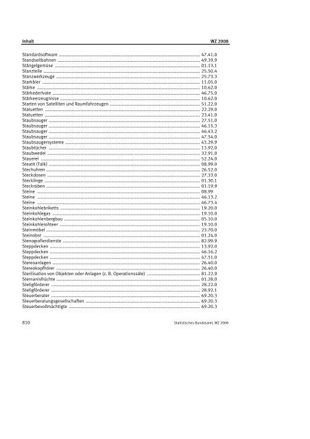 Klassifikation der Wirtschaftszweige 2008 (WZ 2008) - INVEP