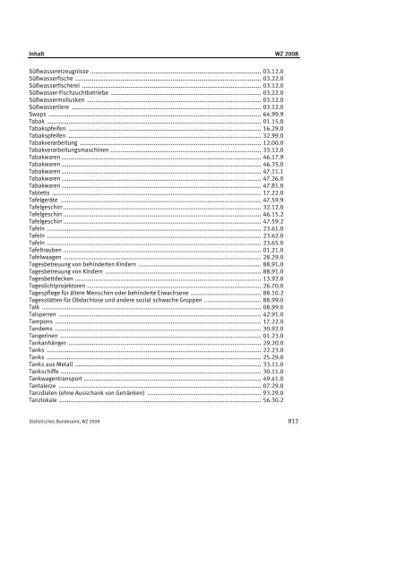 Klassifikation der Wirtschaftszweige 2008 (WZ 2008) - INVEP