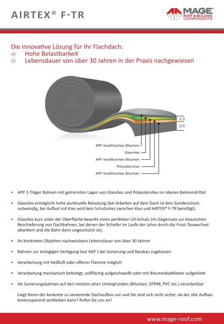 mage® flachdachsystem airtex® f-tr - MAGE Herzberg GmbH