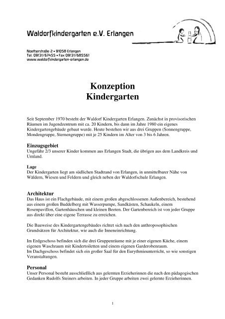 Konzeption Kindergarten - Waldorfkindergarten Erlangen eV