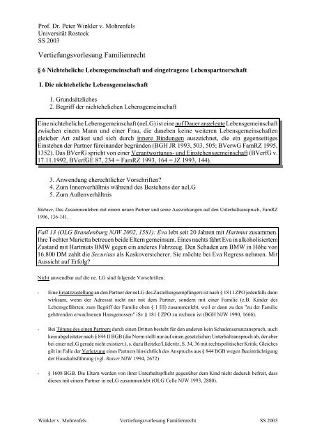6 Nichteheliche Lebensgemeinschaft Und Eingetragene