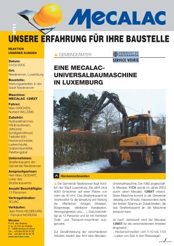 Eine 12MXT Mecalac Multifunktionmaschine in Luxemburg