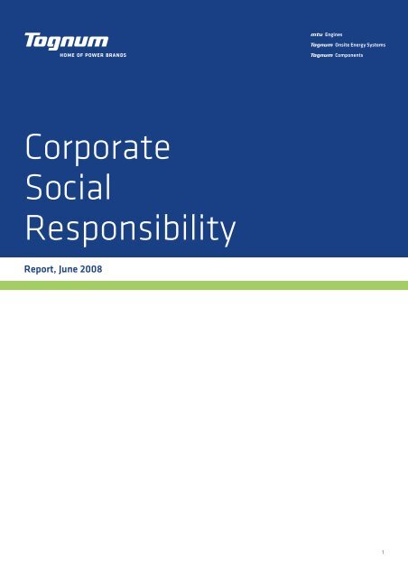 Corporate Social Responsibility Report (810 KB) - Tognum AG