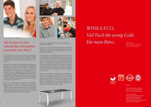 WINEA ECO Tischsystem - Witteveen Projectinrichting