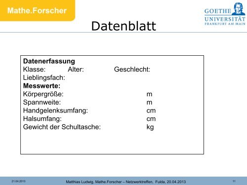 Die Workshop-Unterlagen von Prof. Dr. Matthias ... - Mathe.Forscher