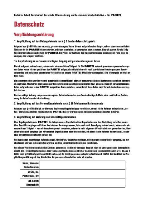 Verpflichtungserklärung zum datengeheimnis und zur wahrung von geschäfts und betriebsgeheimnissen Verpflichtungserklärung zum datengeheimnis und zur wahrung von geschäfts und betriebsgeheimnissen