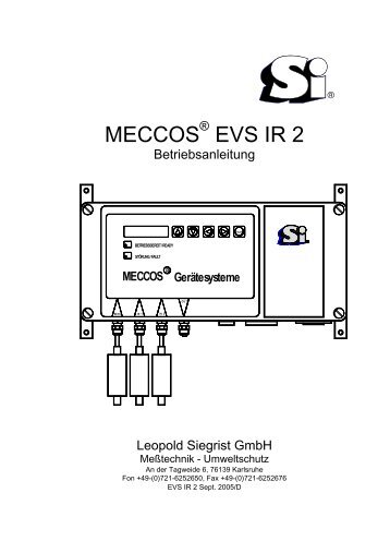 Bedienungsanleitung EVS IR2 - Leopold Siegrist GmbH