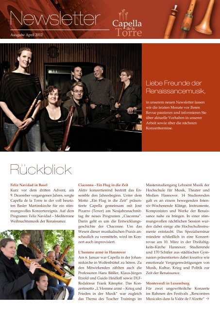 Newsletter März 2012 als PDF - Capella de la Torre