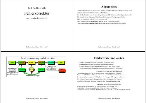 Fehlerkorrektur - Prof. Dr. Horst Völz